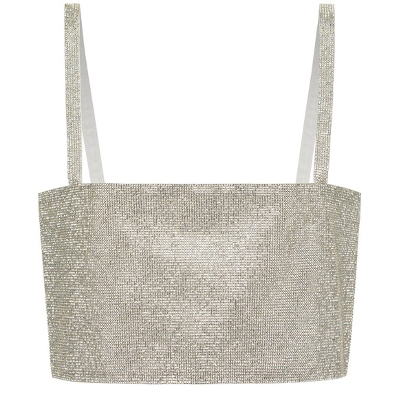 12th Tribe Shira Silver Rhinestone Mini Skirt & Top set - Picture 3 of 9